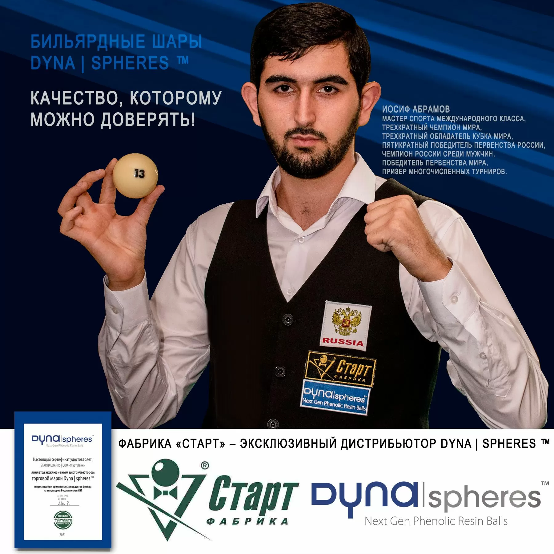 Шары Dynaspheres Prime Pyramid 67 мм Желтый биток
